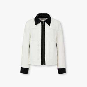 [보브]레더 패치 트위드 자켓7156110001