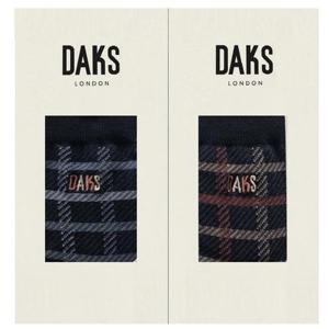닥스양말 25316 닥스신사 면중목 투톤사각체크2족세트