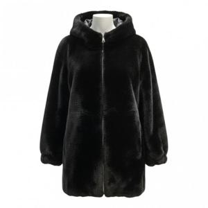 [페이지플린]후드 페이크 퍼 하프 코트 F5DFU003