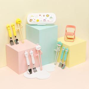 [에디슨]에디슨 프렌즈 아이맞춤 4종 세트 젓가락 스푼 포크 오른손 교정젓가락 케이스 세트