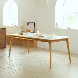 [다우닝] 노에뜨 스퀘어 원목 포세린 세라믹 1600 식탁
