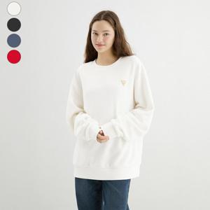 [게스(진)]남녀공용 세미오버핏 미니삼각 기모 맨투맨 MP4K9460