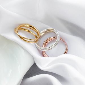 [폭스타일] [실버] 볼드 투 라인 반지