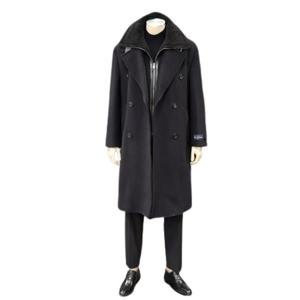 [레노마캐주얼]F/W 블랙 빅카라 터틀넥 무스탕 믹스 투웨이 롱 더블 코트 RPLMBH67A