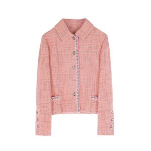 [엘러브] 샤넬 24P 트위드 자켓 34 코랄핑크 6ET0212