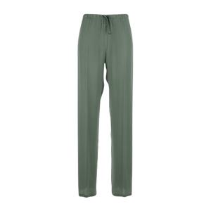 세미꾸띄르 그린 실크 블렌드 드로우스트링 팬츠 Y6SM38 S29