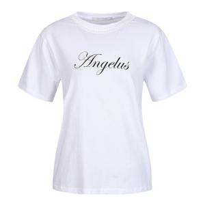 [코인코즈][정가99,000원]코인코즈 넥라인 레이스 디테일 레터링 반팔 티셔츠_DZ4ME048