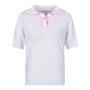 [코인코즈][정가129,000원]코인코즈 배색 라인 반팔 카라 니트_DZ4MP096