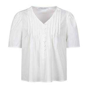 [코인코즈][정가99,000원]코인코즈 브이넥 셔링 코튼 블라우스_DW4MB719