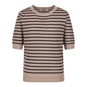 [코인코즈][정가129,000원]코인코즈 메탈 스트라이프 라운드 반팔 니트_DZ4MP069