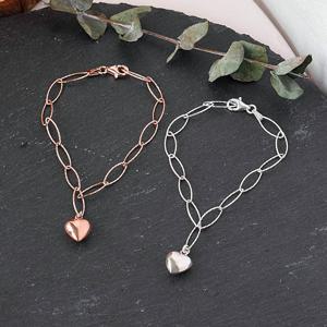 [폭스타일] [실버] 노드 체인 하트 팔찌