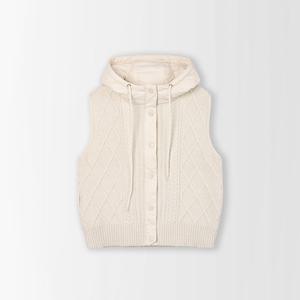 플레이블 여성 니트 배색 퀄팅 베스트_PC5WV502