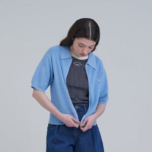 [코인코즈][정가129,000원]코인코즈 반팔 카라 집업 니트_DZ4MD045