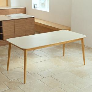 [다우닝] 노에뜨 스퀘어 원목 포세린 세라믹 1800 식탁