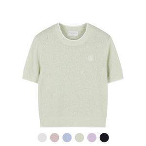 [폴햄][폴햄] 여성 부클 라운드넥 반팔니트_PHE2ER2080