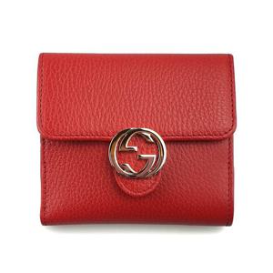 [디펙트_26] 구찌 인터로킹 여성 반지갑 레드 615525 CAO0G 6420