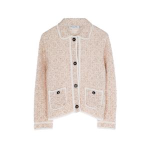 [엘러브] 디올 매크로까나쥬 트위드 니트 자켓 36 핑크 6ET0222