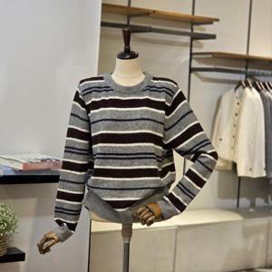 [반에이크]VB5YKTM326Z_테이크 줄무늬 라운드 니트