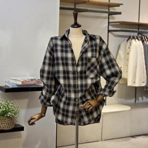 [반에이크]VB5YBLMP02Z_포켓 루즈핏 체크 셔츠