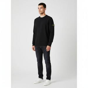 클리어런스   스톤아일랜드5F 6100028 S0A20 V0029 브러쉬드 코튼 플리스 맨투맨 블랙