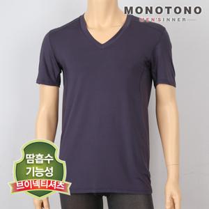 [모노토노]땀흡수 백메쉬 남성 브이넥 스포츠 반팔티셔츠