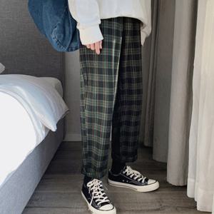 슬랙스 체크 롤업팬츠 일자통바지 학생바지 INSUM17