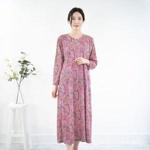 [모슬린]엄마옷 면 페이즐리 원피스 홈웨어 MQG124478 마담/미시옷/중년여성의류/빅사이즈/50대/60대여성옷