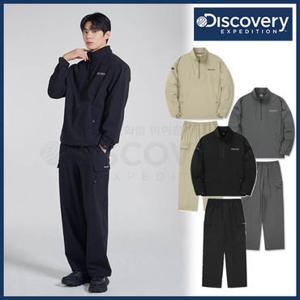 [백화점]디스커버리 24년 가을 이월/할인 남성 우븐 에센셜 하이넥아노락+루즈핏스트링팬츠 나일론 트레이닝세트 DXTR39044,DMTP35044