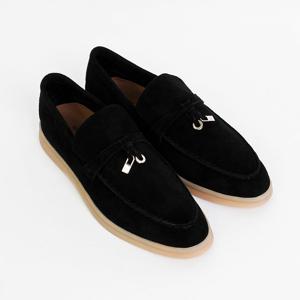 [신난다슈]로퍼 양가죽스웨이드 태슬 여성로퍼 단화 2cm 사계절 데일리슈즈 MA201801 BK