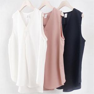 [시드마켓]핀턱 쉬폰 민소매 블라우스 2040282S 빅사이즈 여성 (