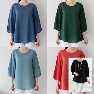 [시드마켓]인견 셔링 퍼프 블라우스 205E048S 빅사이즈 여성 (86