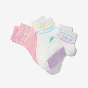 [휠라키즈]3매입리니어로고중목양말(FK3SCE6371X_OWH)