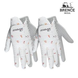 브렌스 보석B 디자인 실리콘 여성 양손 골프장갑 2켤레