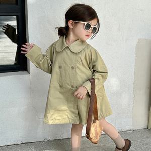 [조이멀티]더블버튼 연카키 아동 여아트렌치자켓 205275