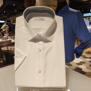 듀퐁셔츠 SE4MM11HS103SWH 비지니스 순면 120수 화이트 반팔 일반 핏 셔츠(반소매)