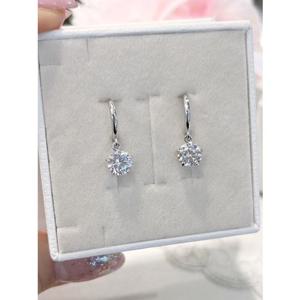 미니골드 14k 베이직 볼륨큐빅 화이트 링 귀걸이 ECPM4142