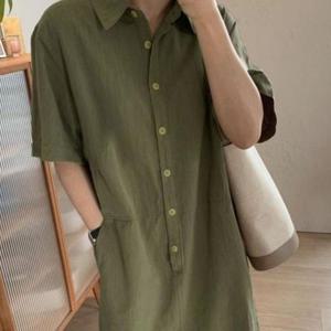 [라일리의류] Rly 카라 반팔셔츠 스커트 원피스 ST040130