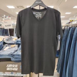 뱅뱅 HC21 공용브이넥 기본무지반팔티셔츠 NTY502