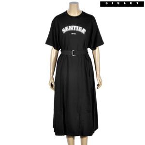 [시슬리]시슬리 캐주얼 배색 원피스 SAOPC7431_BK