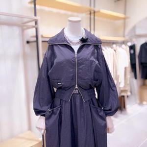 [시에로]SK2JPF46M_가로포켓  홑겹 크롭 집업 점퍼