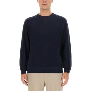 띠어리 남성 네이비 면 라운드넥 긴팔니트 N0484705_XHX