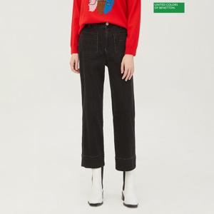 베네통 밴딩 포켓 통일자 데님 팬츠 BADPA8461_BK