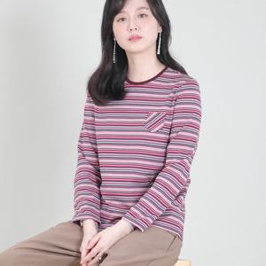 애비뉴투지 엄마옷 코트나 보송 기모 스트라이프 티셔츠 A10421