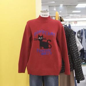 르피타 DP01 모크넥 블랙캣 니트 L244USWC06