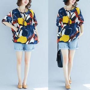 S8427 루즈핏 시원한 빅사이즈가능 면마블라우스