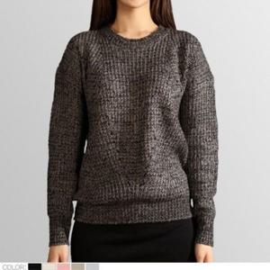 의류 여자상의 하찌스카시라운드긴팔니트티 YOU1633G