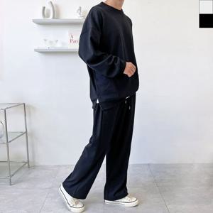 TTA 2036-2037 남자빅사이즈골지맨투맨와이드바지세트