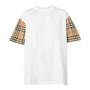 버버리 공용 체크 라운드 화이트 아카이브베이지 반팔 8042716 A1464
