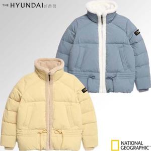 [내셔널지오그래픽]MW N224WDW080 여성 W 플리스 배색 숏기장 구스 다운 점퍼