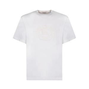 버버리 프로섬 자수 로고 코튼 티셔츠 8095105 B8764 White